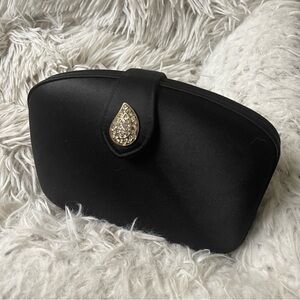 Vintage Vanessa Black Satin Evening Bag Clutch